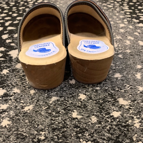 GUC handmade Navy suede Clogs 38 - Picture 4 of 5